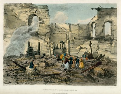 入口到军械库，伦敦塔火，1841年 作者 英语学校
