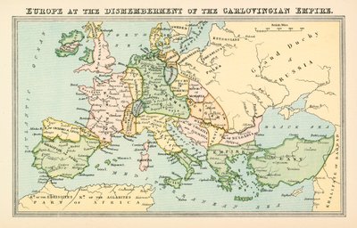 卡洛温帝国解体时的欧洲（彩色石版画） 作者 英语学校