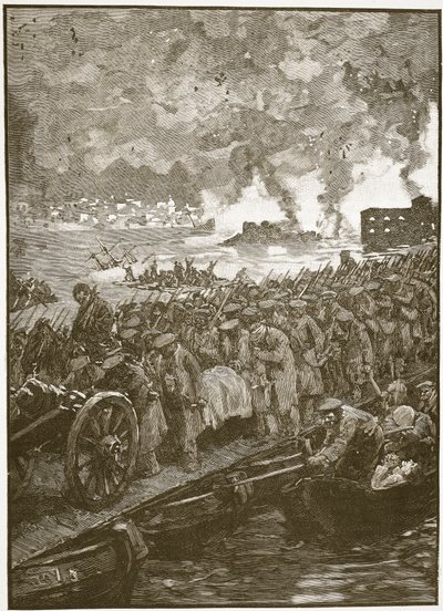疏散塞巴斯塔波尔，插图来自卡塞尔斯画报英国历史（棕褐色照片） 作者 英语学校