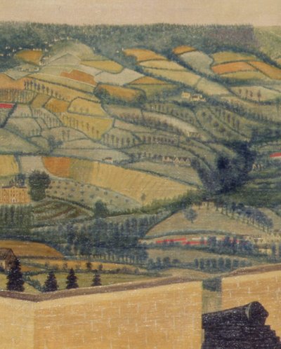 从 Rodborough 堡看到的广阔景观，约 1764 年（布面油画）（65821 细节） 作者 英语学校