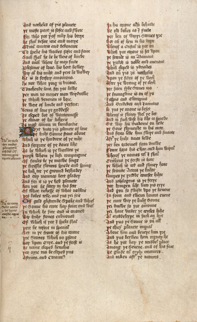 来自New Coll 266的F151r，John Gower的De confessio amantis（牛皮纸上的墨水） 作者 英语学校