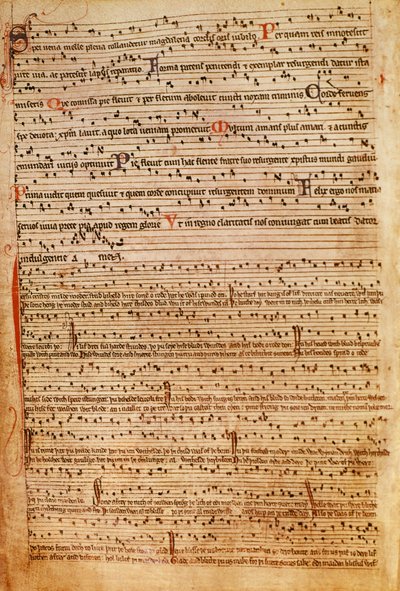 F.154v 中世纪音乐符号（石印版） 作者 英语学校