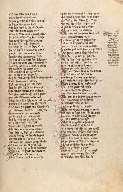来自New Coll 266的F98r，John Gower的De confessio amantis（牛皮纸上的墨水） 作者 英语学校