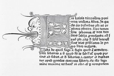 来自Catholicon的页面的传真，由约翰内斯古腾堡，美因茨，1460年印刷 作者 英语学校