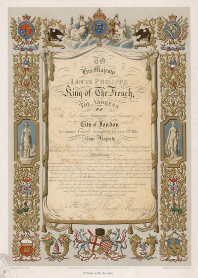 1844年10月10日法国国王路易斯菲利普市长的地址传真 作者 英语学校