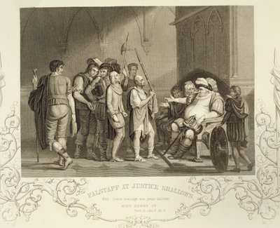 Falstaff在Justice Shallows，亨利四世（第二部分）第三幕第2幕，William Shakespeare（1564-1616） 作者 英语学校
