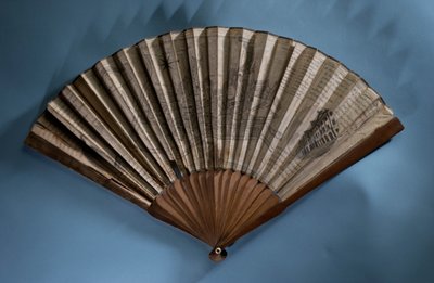 粉丝描绘巴斯地图，c.1790（印刷纸叶和木头） 作者 英语学校