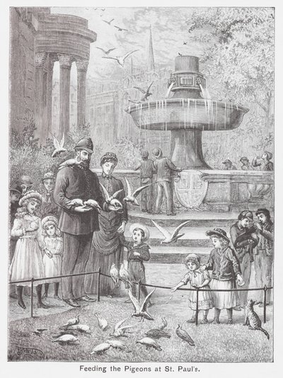 在大三巴喂鸽子（雕刻） 作者 英语学校