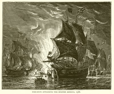 1588年，Fire-Ships攻击西班牙无敌舰队 作者 英语学校