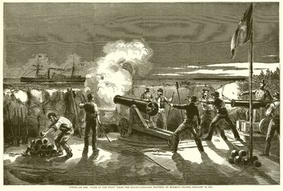1861年1月10日，莫里斯岛上的南卡罗来纳电池公司在西方之星上射击 作者 英语学校