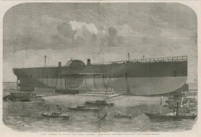首次尝试发射Great Eastern Navigation公司的蒸汽船Leviathan 作者 English School