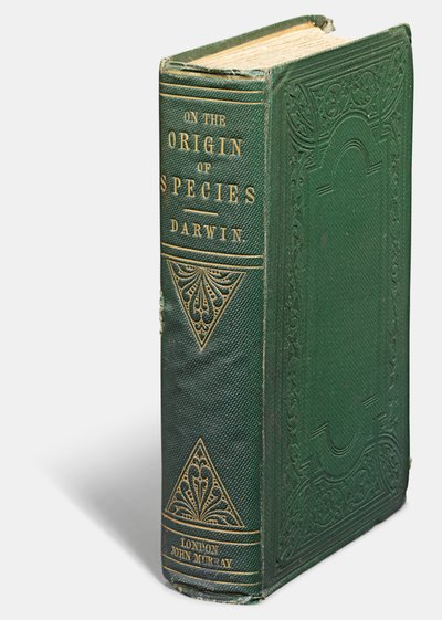 查尔斯·达尔文（Charles Darwin）的第一本“通过自然选择的物种起源论”：约翰·默里（John Murray） 作者 英语学校