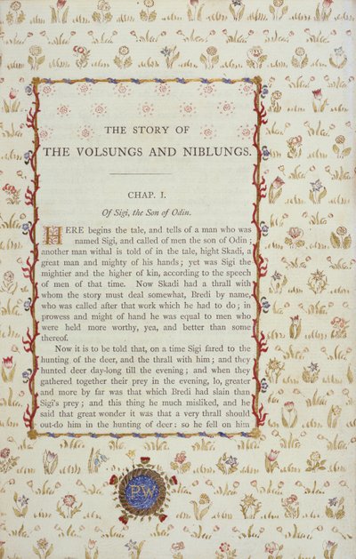 第1870页，“The Volsungs and Niblungs”的第一页 作者 英语学校