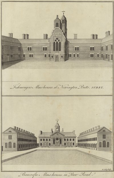 Fishmongers Almshouses，Newington Butts和Bancrofts Almshouses，Bow Road，London 作者 英语学校