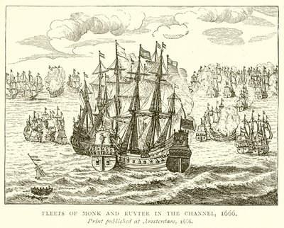 1666年在海峡的僧侣和鲁伊特的舰队 作者 英语学校