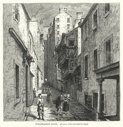 Fleshmarket Close（雕刻）。 作者 英语学校