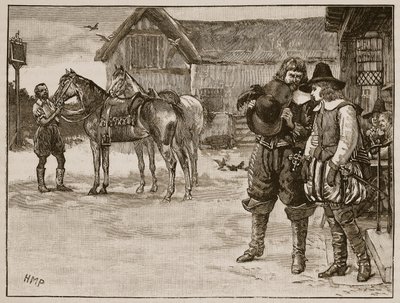 女士阿拉贝拉斯图尔特的飞行，插图来自卡塞尔斯画报英国历史（棕褐色照片） 作者 英语学校