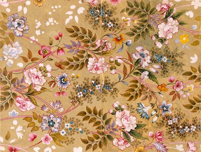 花卉纺织品设计，可能由William Kilburn（1745-1818） 作者 英语学校