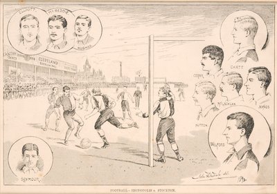 足球 -  Ironopolis诉斯托克顿，1892年 作者 英语学校