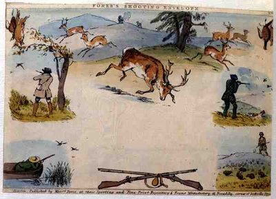 Fores的射击信封，由Messrs Fores出版，约1840年（彩色雕刻）。 作者 英语学校
