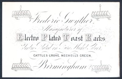 Frederic Gwyther，电镀烤面包架制造商，贸易卡 作者 英语学校