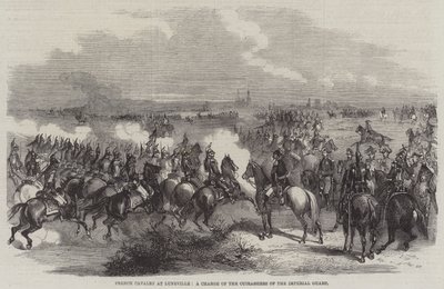 Luneville 的法国骑兵，帝国卫队胸甲骑兵的冲锋（版画） 作者 英语学校