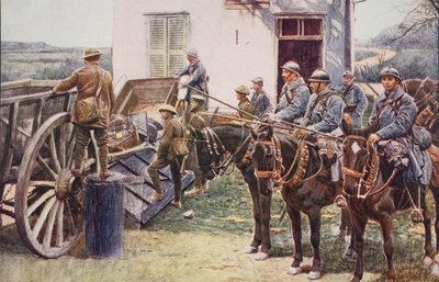 1914年至1919年，法国枪骑兵抵达一个村庄的前哨基地，为英国军队提供援助 作者 英语学校
