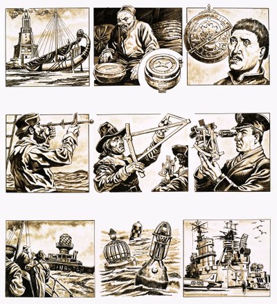 从那时到现在。航海图》（纸上水粉画 作者 英语学校