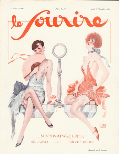 《Le Sourire》封面，1928 年 11 月（彩色平版印刷） 作者 英语学校