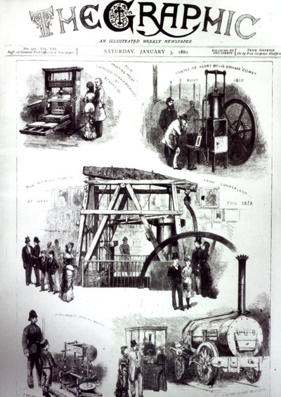 图形封面显示重要发明，1880年1月3日 作者 英语学校