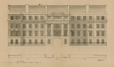 Furnivals Inn的前立面，霍尔本，伦敦 作者 英语学校