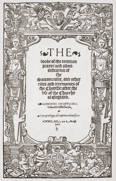 正面，共同祈祷书，1549年 作者 英语学校