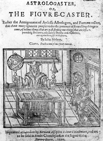 1820年出版的“占星术”或约翰·梅尔顿的“图 - 施法者” 作者 英语学校