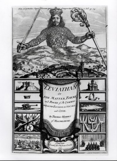 1651年，由利马滕山或利马坦的物质，形式和权力以及共同财富教会和民事的权力，作者：马丁斯伯里的托马斯·霍布斯（1588-1679） 作者 英语学校