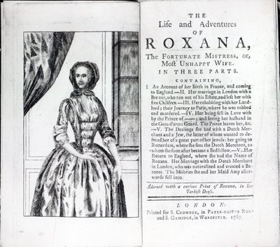 Roxana的主题，Daniel Defoe的幸运女主人，1765年出版的版本（印刷版） 作者 英语学校