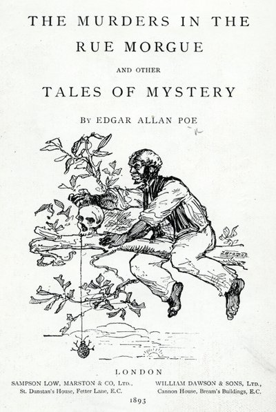 1893年出版的埃尔加·艾伦·坡（Edgar Allan Poe）在莫尔盖街（Morgue）和其他神秘故事中的谋杀案的主题 作者 英语学校