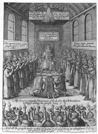 托马斯·斯科特的“Vox Regis”主题，c.1624（雕刻） 作者 英语学校