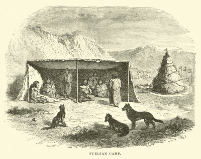 Fuegian Camp，Tierra del Fuego，1890 作者 英语学校