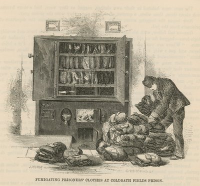 在Coldbath Fields监狱熏蒸囚犯的衣服 作者 英语学校