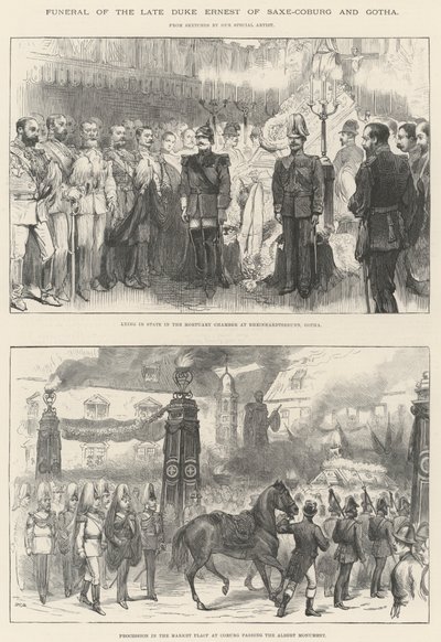 萨克森-科堡和哥达的已故公爵欧内斯特的葬礼（版画） 作者 英语学校