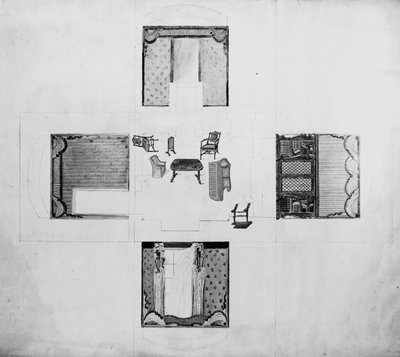 小型客厅的家具，Gillows and Co，1822 作者 英语学校
