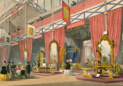 1851 年大博览会家具展区（彩色石版画） 作者 英语学校