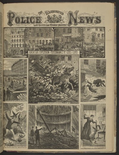 TOTENHAM CT 煤气大爆炸。失去生命"，《警察新闻画报 作者 英语学校