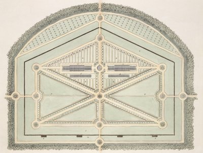 旧法国风格的花园，由约翰克劳迪乌斯劳登（1783-1843）于1812年出版的关于花园和游乐场形成的提示 作者 英语学校