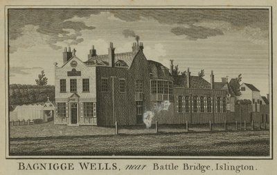 Bagnigge Wells的全景 作者 英语学校