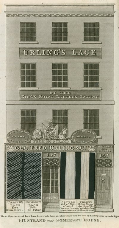 George Frederick Urling＆Co，蕾丝卖家，147 Strand，靠近伦敦萨默塞特宫 作者 英语学校