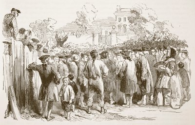 乔治怀特菲尔德讲道，插图来自卡塞尔斯画报英国历史（棕褐色照片） 作者 英语学校