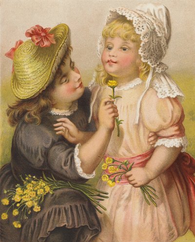 女孩与毛茛（chromolitho） 作者 英语学校