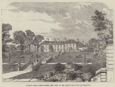 Glossop 大厅，德比郡，诺福克公爵陛下的座位（雕刻） 作者 英语学校