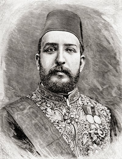 HH Muhammad Tewfik Pasha，埃及Tawfik，1890年（木版画） 作者 English School